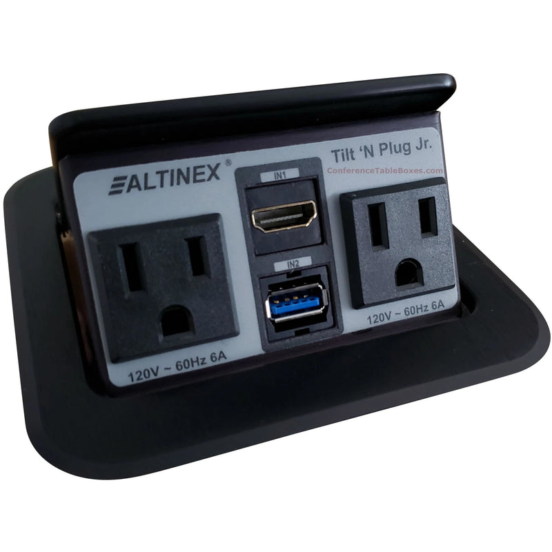 Altinex TNP150C2 Pop Up Table Box, 2 Power, 1 USB, 1 HDMI - Black