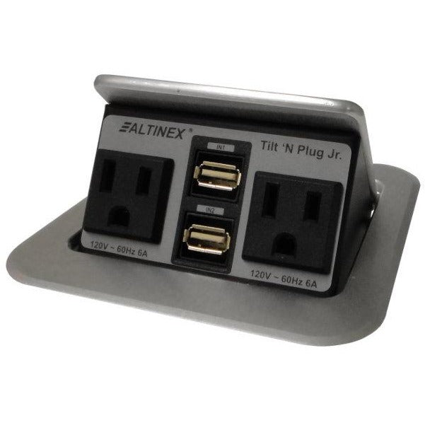 Altinex TNP155S Pop Up Table Charging Station, 2 Power, 2 USB, Silver