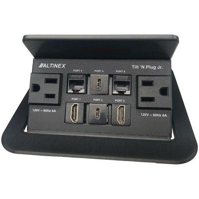 Altinex TNP327C Custom Pop Up Conference Table Box with Dual Power, Data, USB-C, HDMI, Black