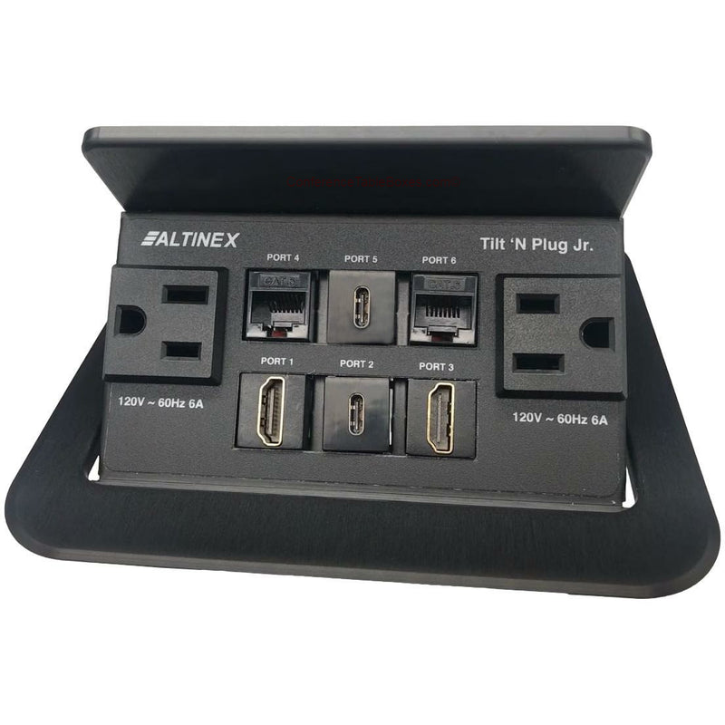 Altinex TNP327C Custom Pop Up Conference Table Box with Dual Power, Data, USB-C, HDMI, Black
