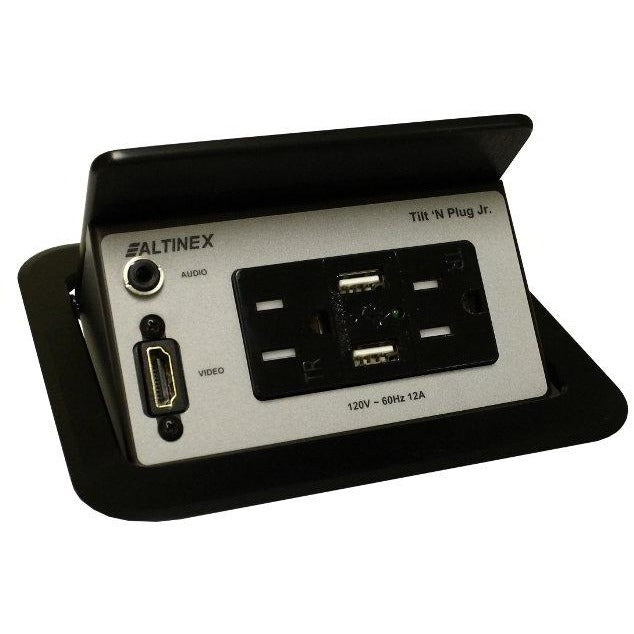 Altinex TNP358 Conference Table AV Box, HDMI, Power, USB Charging - Black