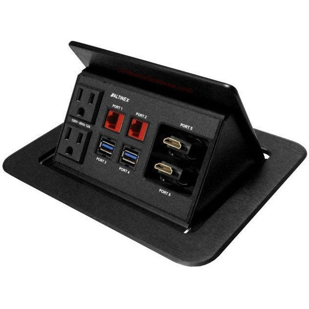 Altinex TNP530C1 Pop Up Box Power, Data, USB, Retractable HDM, Black