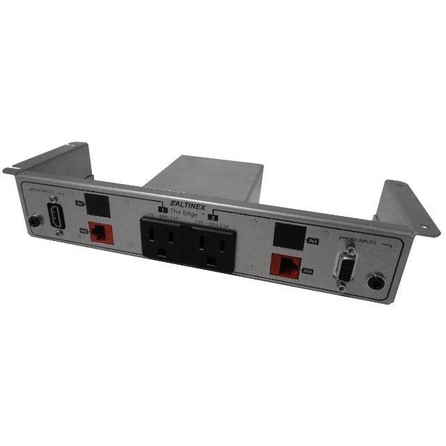 Under Table Edge Box, 2 Power, 2 Data, 1 HDMI, 1 VGA, 2 Audio - Silver