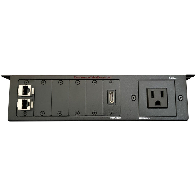 Kramer UTBUS Under Table Edge Mount AV Box, 1 Power, 2 Data, 1 HDMI - Black