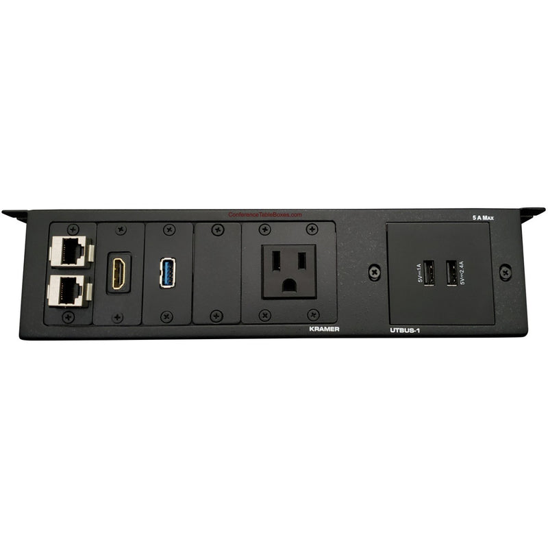 Kramer UTBUS-1-2 Under Table Box 1 Power, 2 Data, 1 HDMI, 1 USB, Black ...