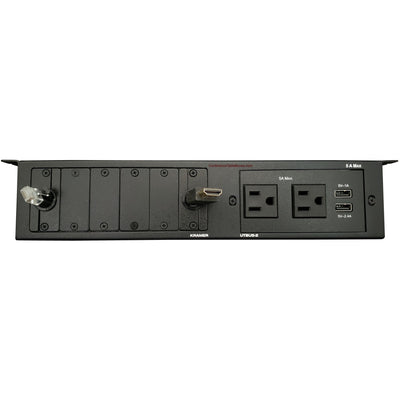 Kramer UTBUS-2-6 Under Table Box 2 Power, Retractable HDMI and Cat6, 2 Charging USB