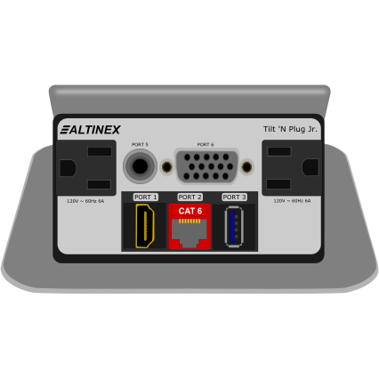Altinex TNP329S Pop Up Table AV Box, AC, Data, VGA, HDMI, USB, Silver