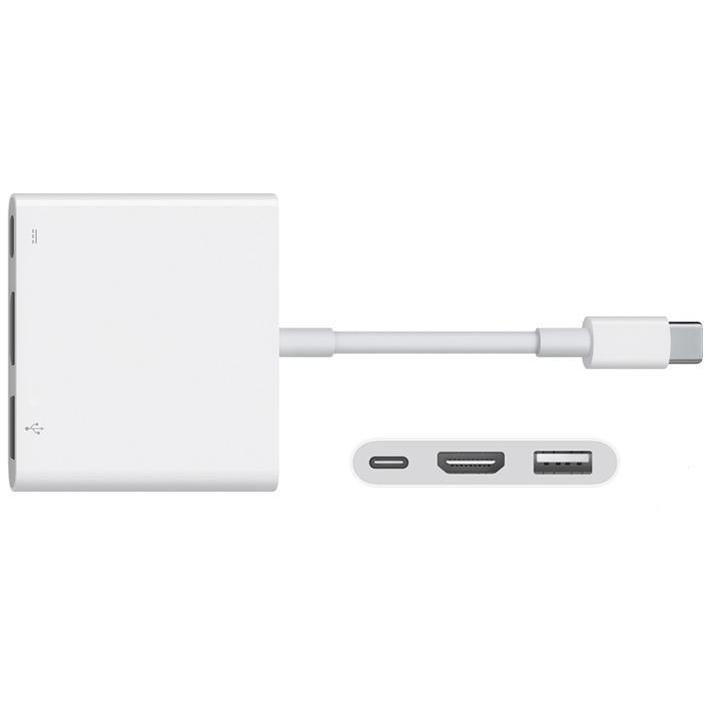 Apple MJ1K2AM/A Lightning to HDMI, USB-A, and USB-C Multiport Adapter