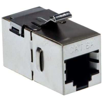 Cat6 Shielded Snap-In Keystone Jack - Female to Female Coupler, Silver