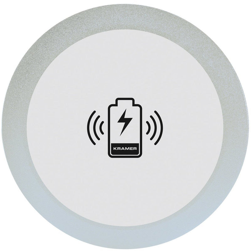 Kramer KWC-1(BC) Round Wireless QI Charging In-Table Mounted Spot Silver - Top