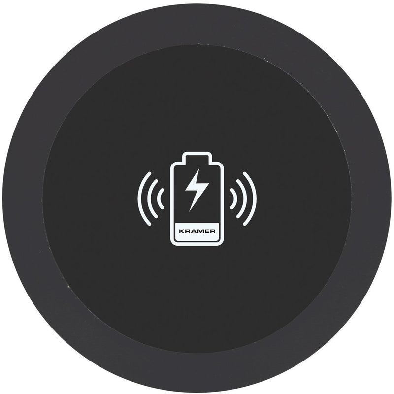 Kramer KWC-1(B) Round Wireless QI Charging In-Table Mounted Spot Black - Top