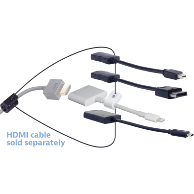 LIberty AV Digitalinx DL-AR1942 HDMI Pigtail Adapter Ring with DisplayPort, Mini DisplayPort, USB-C, Lightning