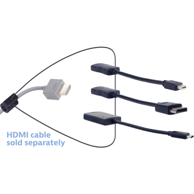LIberty AV Digitalinx DL-AR1883 HDMI Pigtail Adapter Ring, USB-C, DisplayPort and Mini DisplayPort