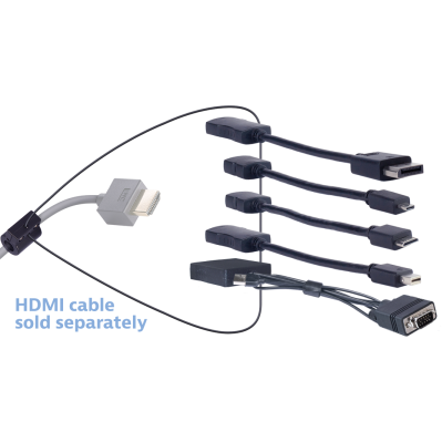 Liberty AV Digitalinx DL-AR6086 HDMI Pigtail Adapter Ring, Micro & Mini HDMI, DP & Mini DP, VGA