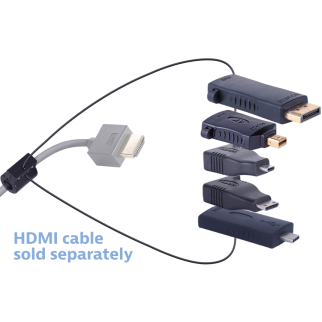 Liberty AV Digitalinx DL-AR7325 digital keychain presentation adapter converts HDMI to: DisplayPort, Mini DisplayPort, Micro HDMI, Mini HDMI, USB-C
