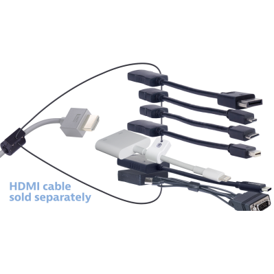 Liberty AV Digitalinx DL-AR4481 HDMI Pigtail Adapter Ring, Micro & Mini HDMI, DP & Mini DP, Lightning, VGA