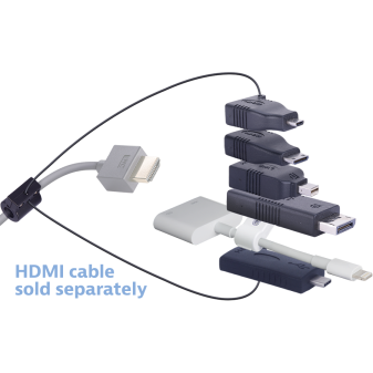 Liberty AV Digitalinx DL-AR6872 digital keychain presentation adapter converts HDMI to: DisplayPort, Mini DisplayPort, Micro HDMI, Mini HDMI, USB-C, Lightning
