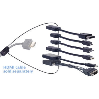 Liberty AV Digitalinx DL-AR4792 HDMI Pigtail Adapter Ring, Micro & Mini HDMI, DP & Mini DP, VGA