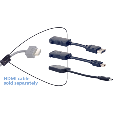 Liberty AV Digitalinx DL-AR4074 HDMI Pigtail 4K Adapter Ring, USB-C, DisplayPort and Mini DisplayPort