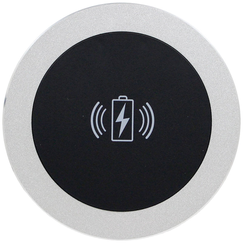 Round Table Coaster Wireless QI Charging, With Charger, Black