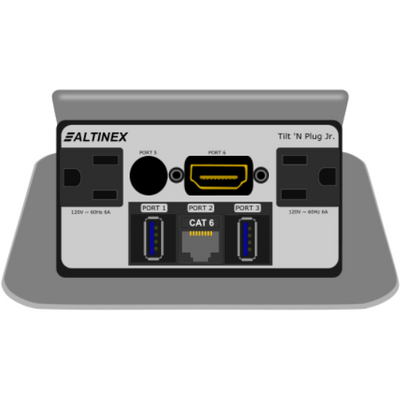Altinex TNP329CS2 Pop Up Table AV Box, Power, Data, HDMI, USB - Silver